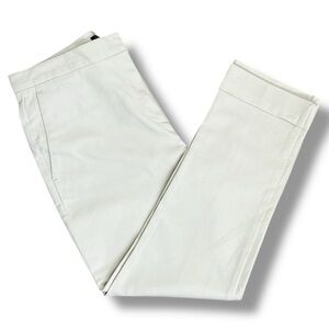 Ann Taylor Factory Women's High Waist Ankle Pants Size 6 Cream Ivory Slim Leg